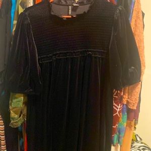 Babydoll black velvet dress new no tags so cute